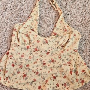 Ambiance Yellow Floral Halter Camisole